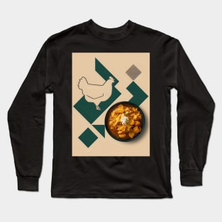 Butter chicken minimalist art Long Sleeve T-Shirt